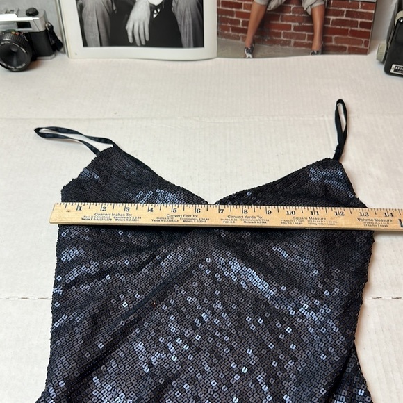 Sequin tank camisole top with mesh back - Picture 6 of 11